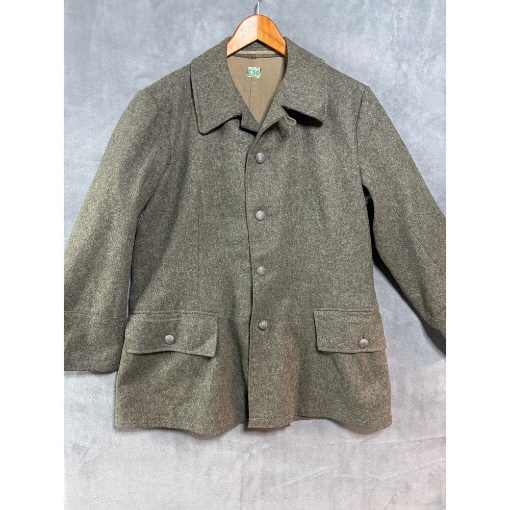 1940s Vintage Post WW2 Swedish Army C50 Military Wool Field Jacket Mens M\L